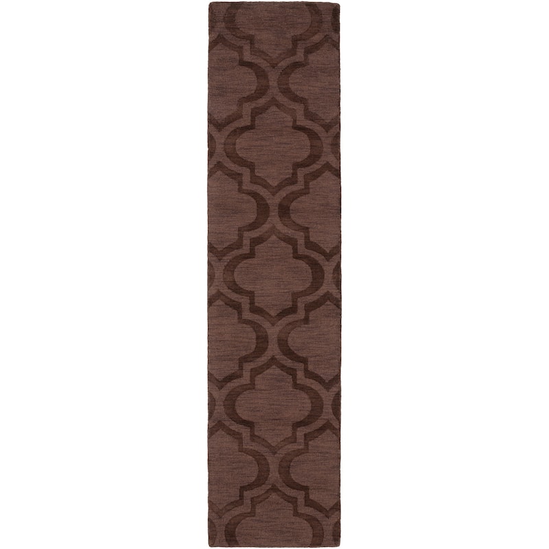 Hand-Woven Ali Tone-on-Tone Moroccan Trellis Wool Rug (2'3 x 10')