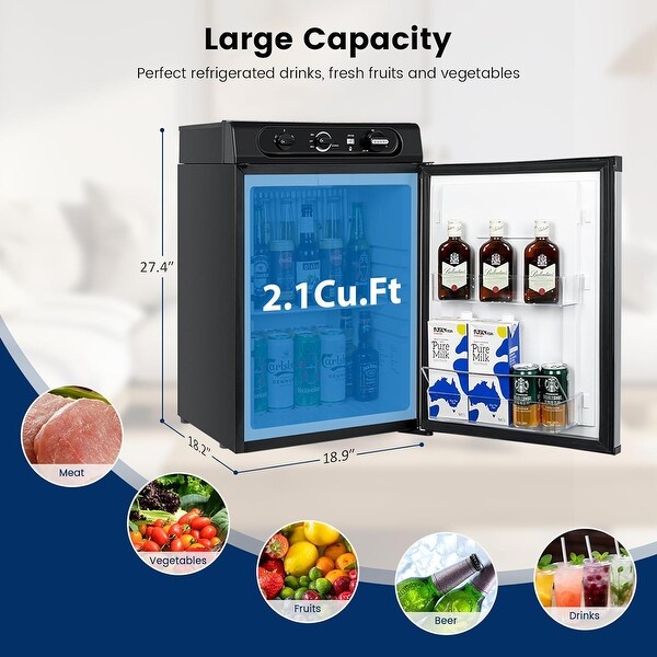 110 Volt 12 V LPG 3 Way Propane Refrigerator 2.1 cu.ft. Silent Compact RV Refrigerator 53L On Sale Bed Bath Beyond 40413074