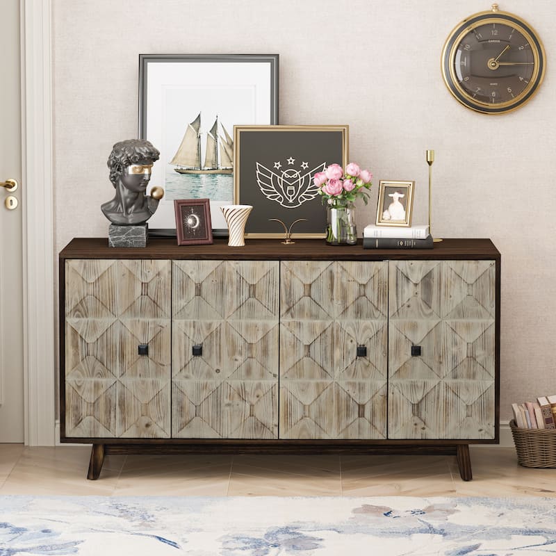 59.84" 4 Doors Vintage Sideboard