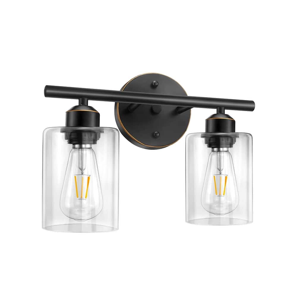 2-Light Dimmable Bathroom Vanity Light With Glass Shade