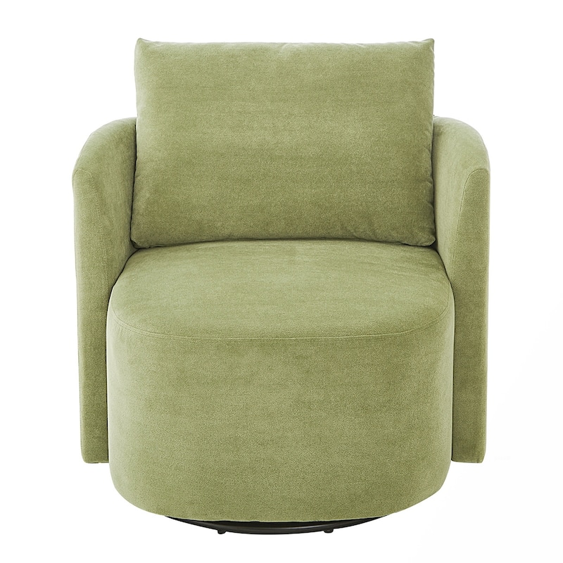 Curved Design Swivel Barrel Arm Chair