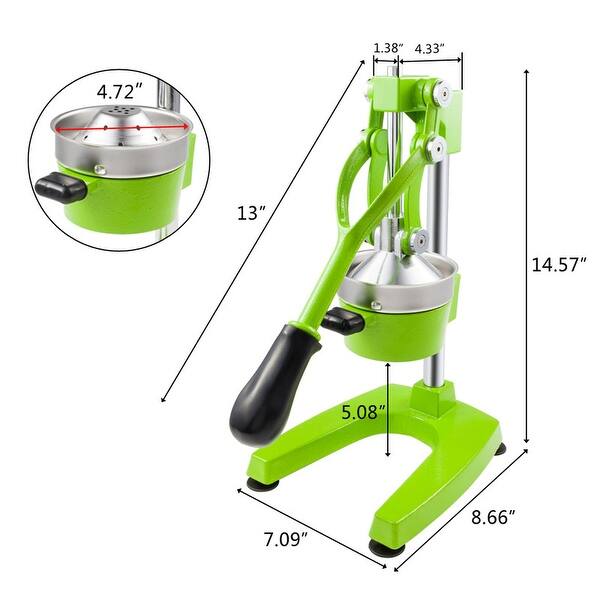 Food Grade Stainless Steel Hand Citrus Juicers Juice Extractor Bed