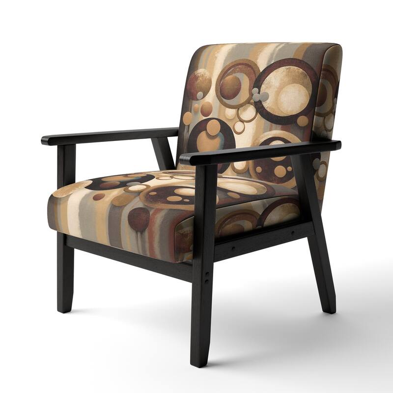 Designart "Aged Barrel Universes VI" Upholstered Abstract Accent Chair and Modern & Contemporary Arm Chair - Multiple Color