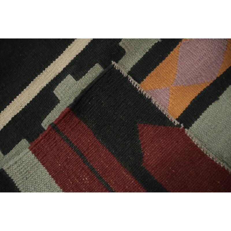 Hand Woven Oriental 100% Wool Carpet Southwestern Tribal Multi-Colored Kilim Area Rug - 11' 4'' X 11' 5''