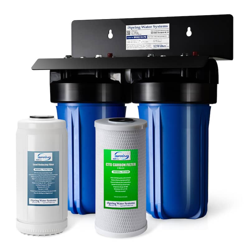 iSpring 2-Stage Lead Reducing Whole House Water Filtration System w/ 10" x 4.5"