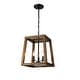 preview thumbnail 3 of 2, Rustic Farmhouse Geometric Wooden and Black Lantern