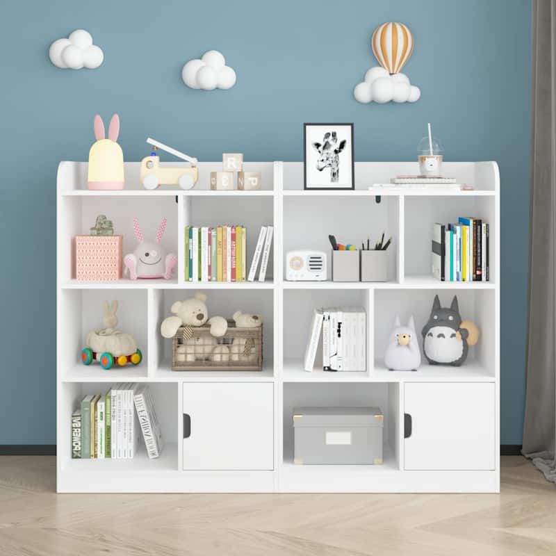 Kids Bookcase, Bookshelf with 6 Compartments, Freestanding Shelves and Cube Organizer