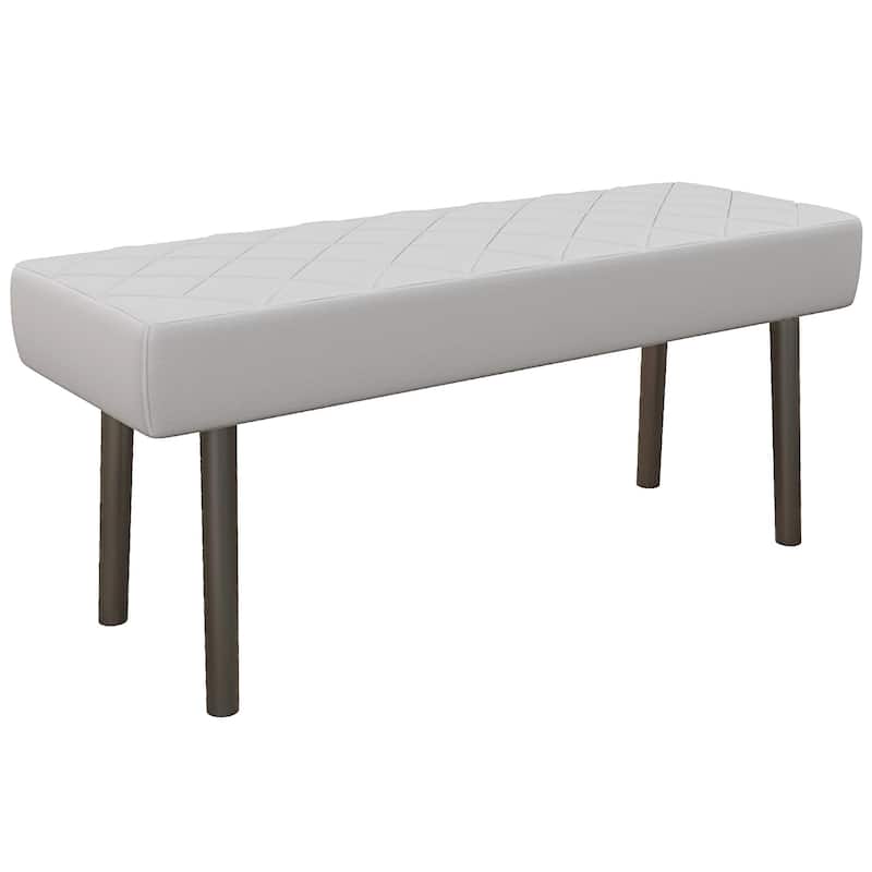 HOMCOM Modern Ottoman Bench, 39.4" Faux Leather Upholstered End of Bed Bench with Metal Legs and Padded Seat