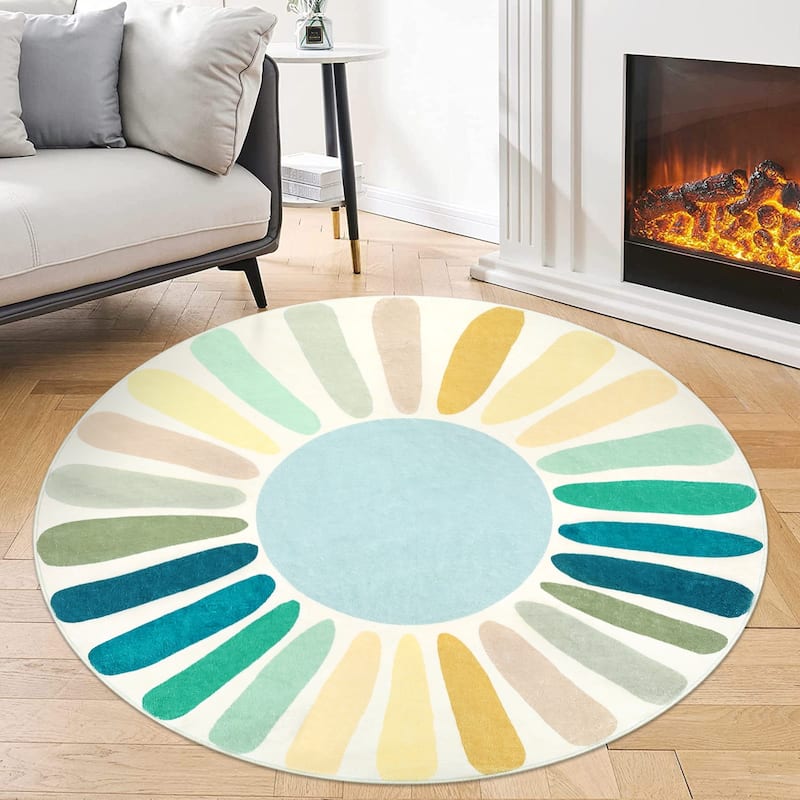 Garvee Rainbow Sol Kids Area Rug