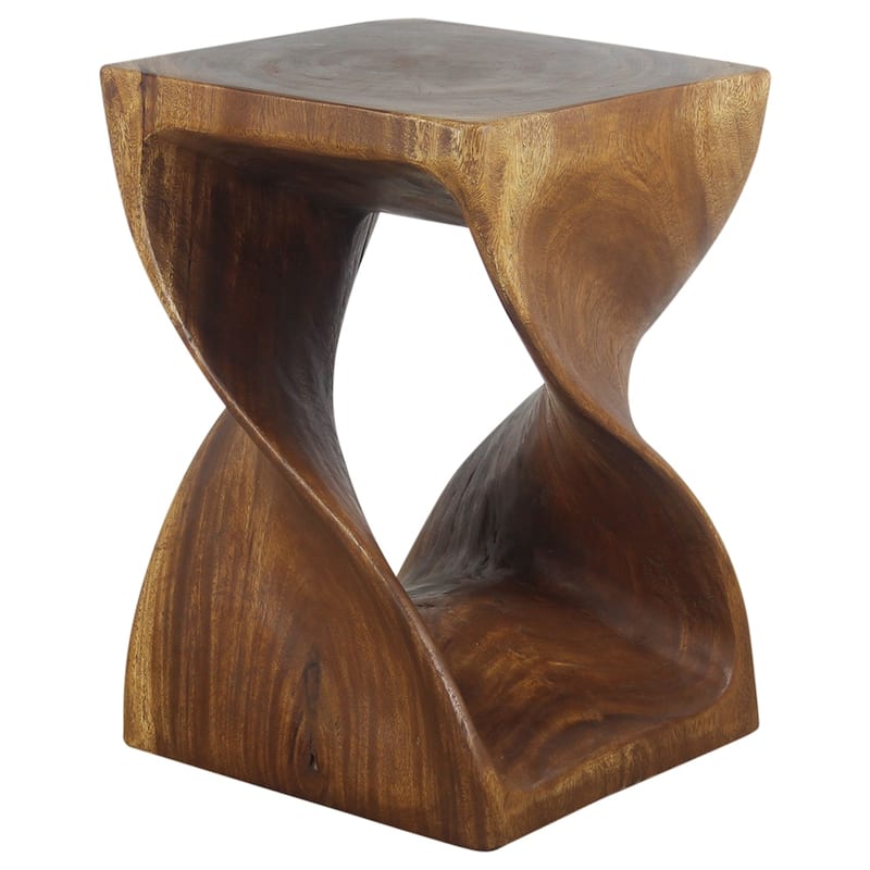Haussmann® Original Wood Twist Stool 14 X 14 X 20 In High Walnut Oil - 14" x 14" x 20"