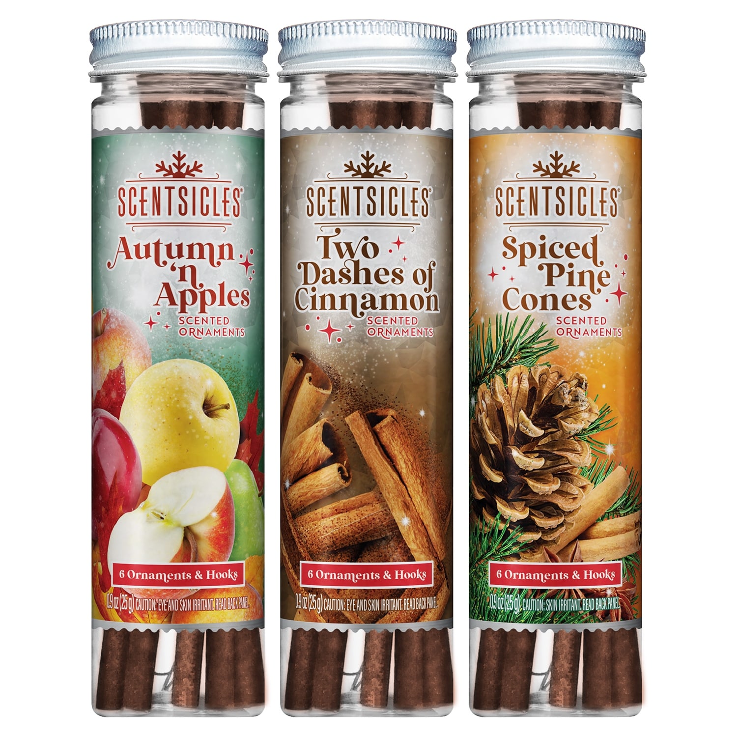 Scentsicles, 6pc Stick, Autumn 'n Apples, Two Dashes of Cinnamon, Spiced Pine Cones - 3 Pack