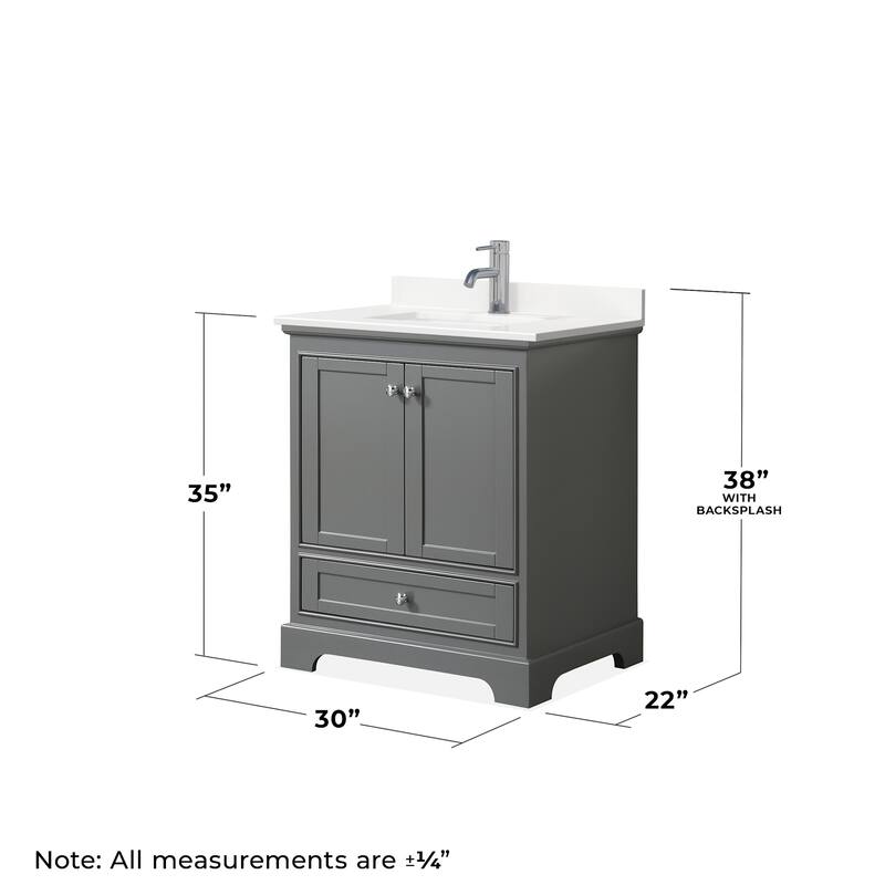 Wyndham Collection WCS202030S-QTZ-UNSM24 Deborah 30" Free Standing