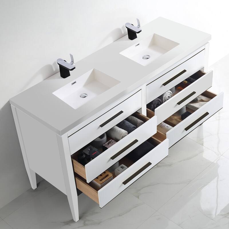 Ayer 60" Double Bathroom Vanity Set