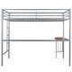 preview thumbnail 31 of 32, Industrial Twin Size Loft Bed with Curved Desk, Heavy-Duty Steel Bed Frame with Powder-coated Finish, Ladder and Guardrail