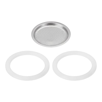 Aluminium Filter Replacement 57x49x4.5mm for 4-Cup Use Mocha Coffee Maker Pot - Silver