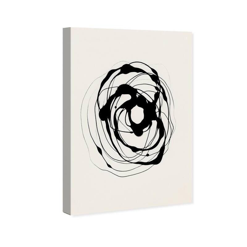 Wynwood Studio Canvas Abstract Drawing an Eye Abstract Black and Antique White Modern & Contemporary Wall Art Canvas Print