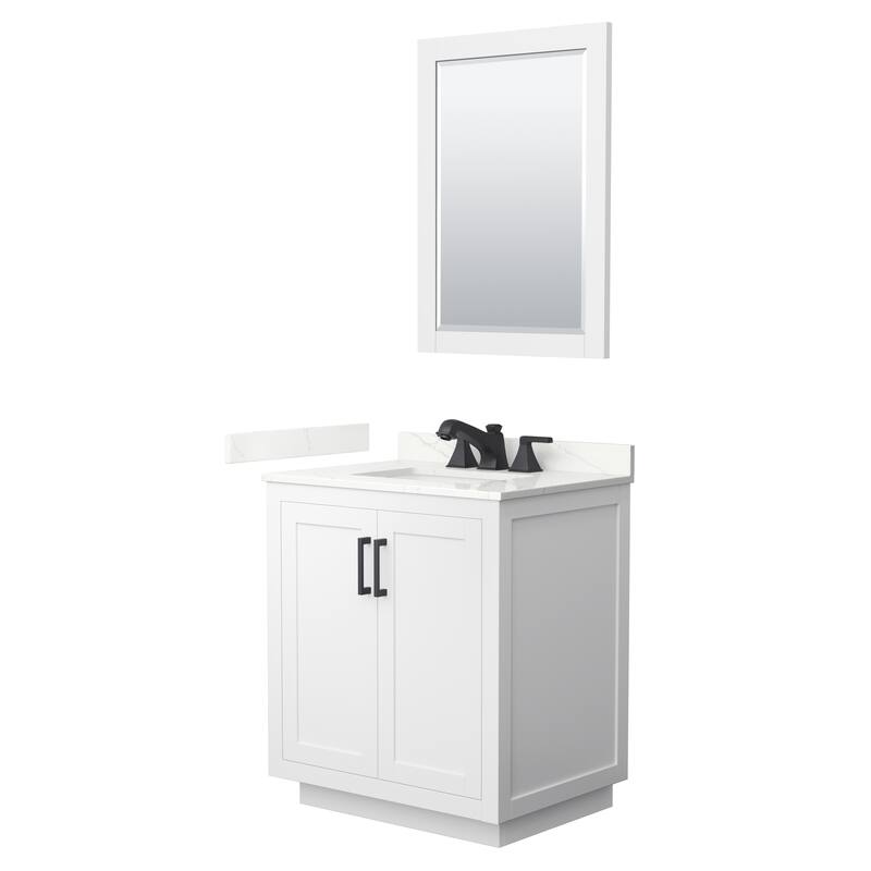 Miranda 30-inch Single Vanity, Quartz Top, 24-inch Mirror