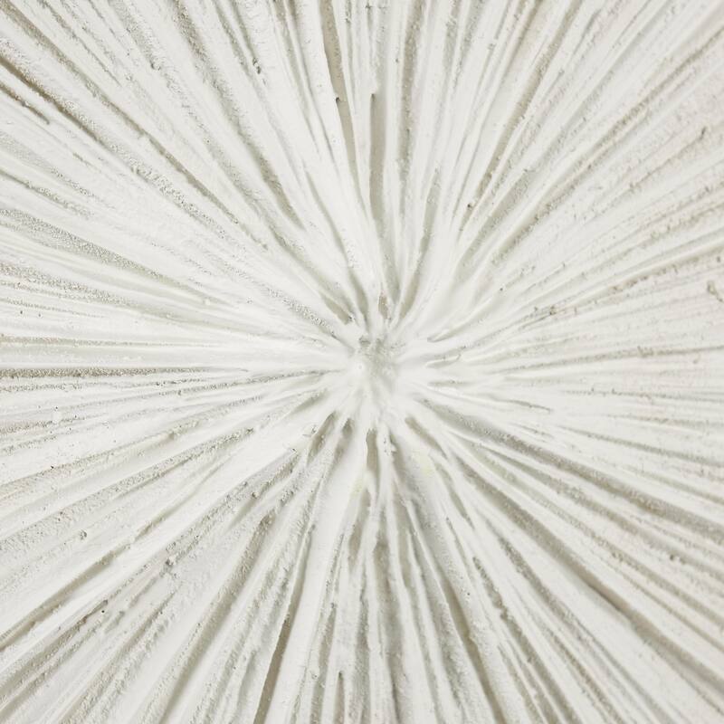Resin Coral Textured Round Decorative Sculpture with Elevated Stand - Cream - Roche River Decor