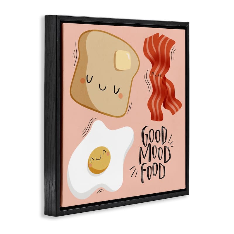 Stupell Good Mood Food Breakfast Framed Floater Canvas Wall Art Design By Sarah Hickman