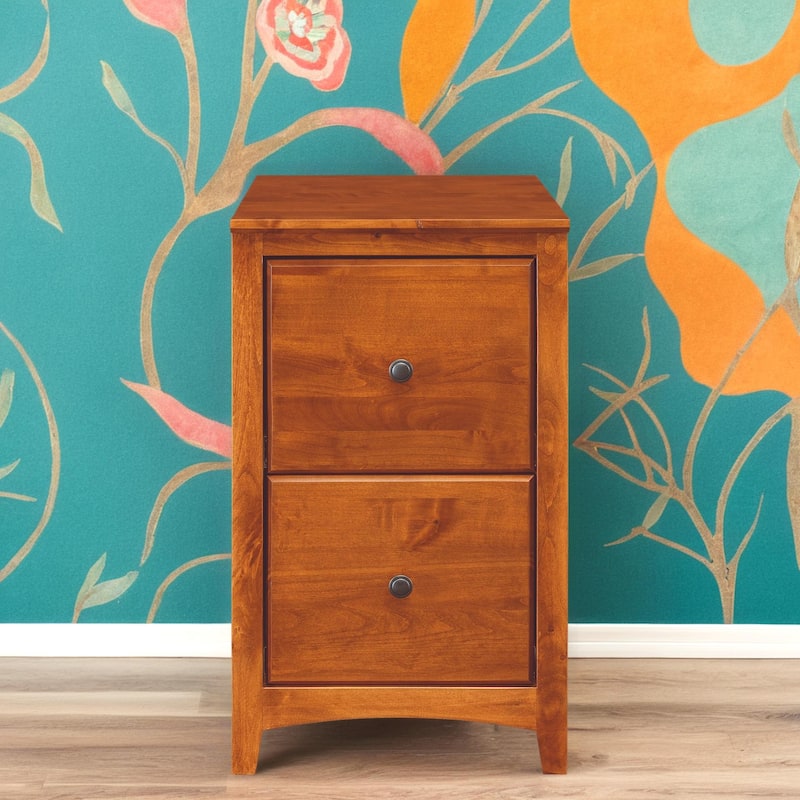 Arch+Haven Solid Wood 2-Drawer Vertical Filing Cabinet - Rubbed - Warm Cherry