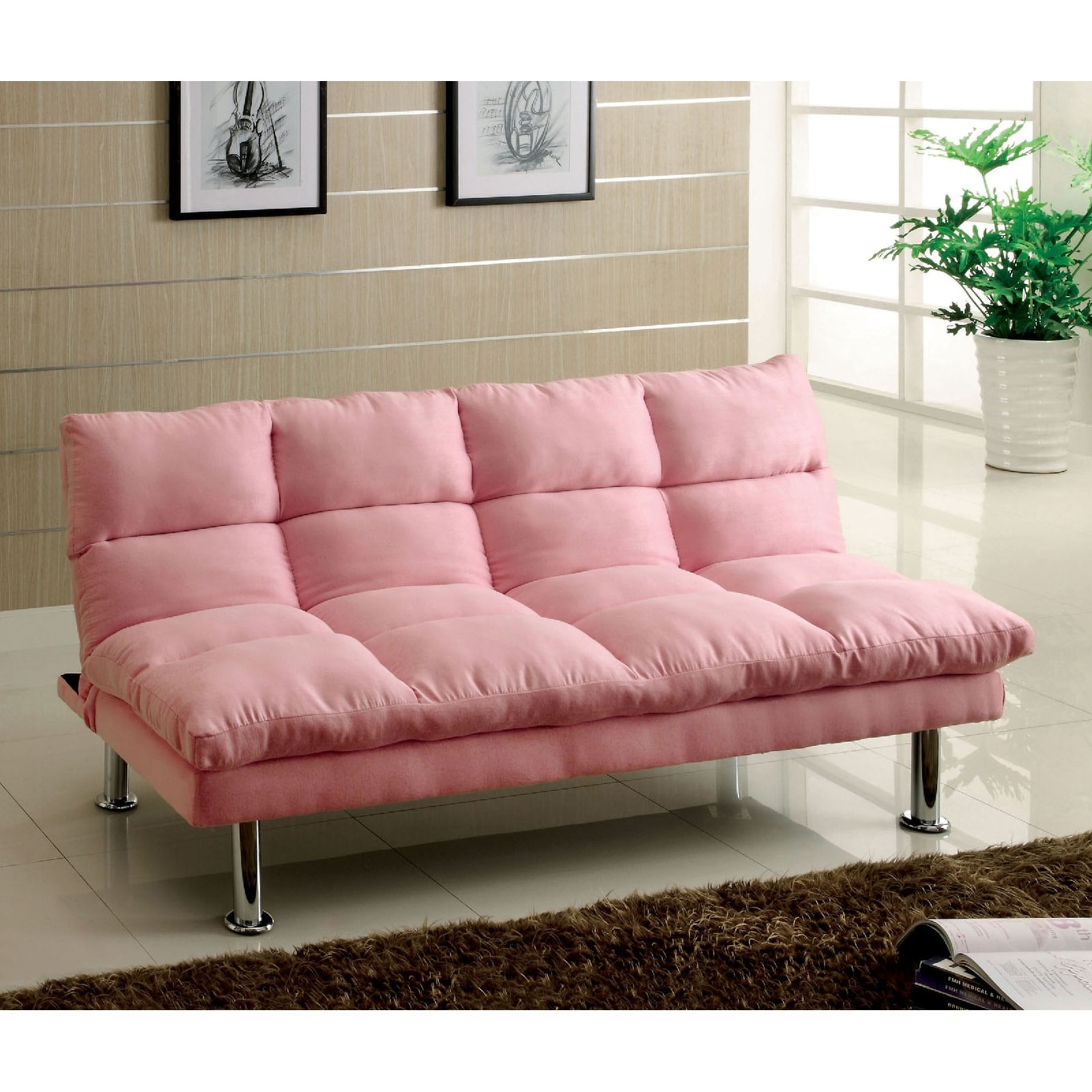 Simple Relax Microfiber Convertible Sleeper Sofa