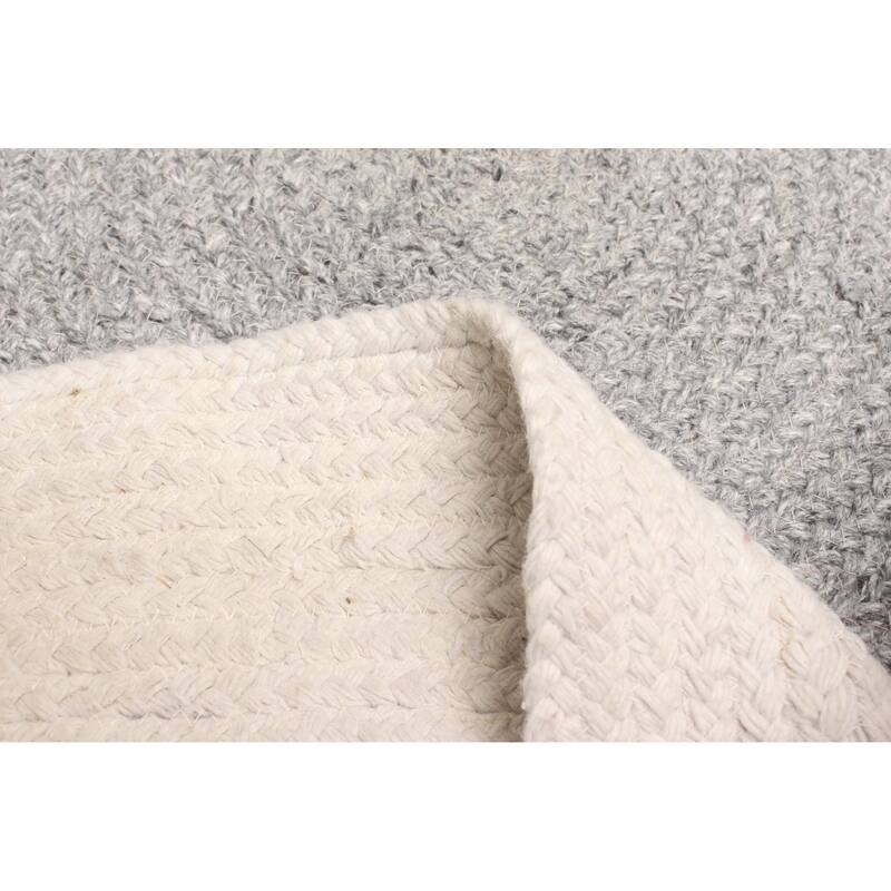 ECARPETGALLERY Braid weave Sienna Grey Wool Rug - 3'10 x 3'10