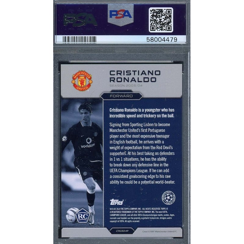 Cristiano Ronaldo 2020 Topps The Lost Rookie Soccer Card Graded PSA 9 - 8'6" x 11'6"