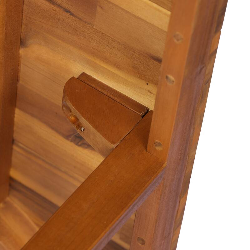 Christopher Knight Home - 7-Piece Solid Acacia Wood Outdoor Dining Table Set with Wicker Woven Dining Chairs