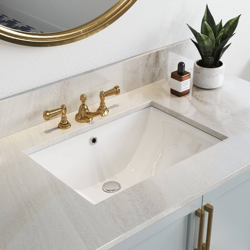 ClarityPure 23.62 in. x 15.75 in. Undermount Bathroom Sink in White Ceramic with Overflow Drain