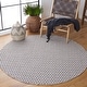 preview thumbnail 61 of 103, SAFAVIEH Handmade Flatweave Montauk Everly Casual Cotton Rug 4' Round - Ivory/Grey - Round
