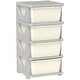 preview thumbnail 20 of 25, Qaba 4 Tier Kids Storage Unit, 4 Drawer Chest Toy Organizer Plastic Bins for Kids Bedroom Nursery Kindergarten Living Room