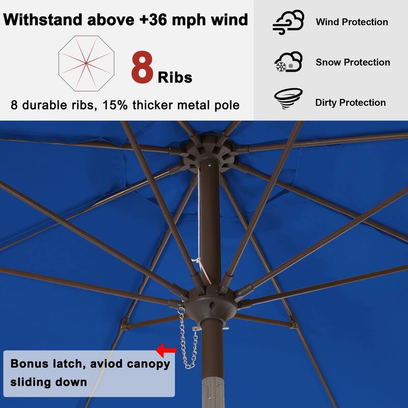 ABCCANOPY 10FT Outdoor Table Market Umbrella Tilt and Crank for Garden