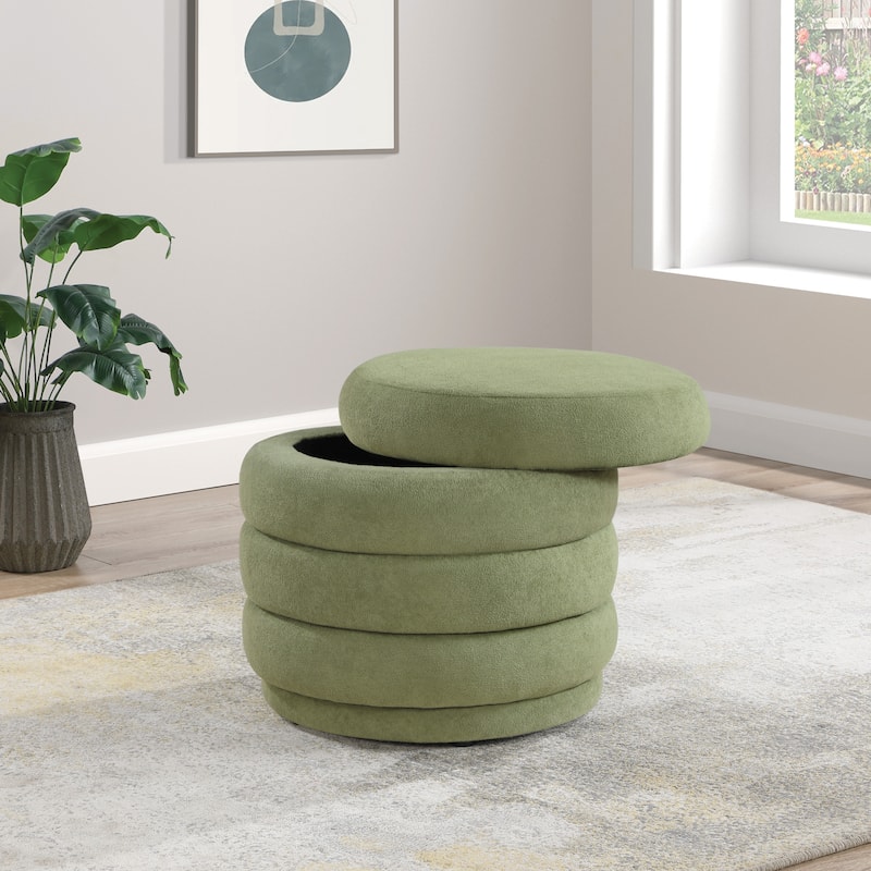Cecil Storage Ottoman - Moss
