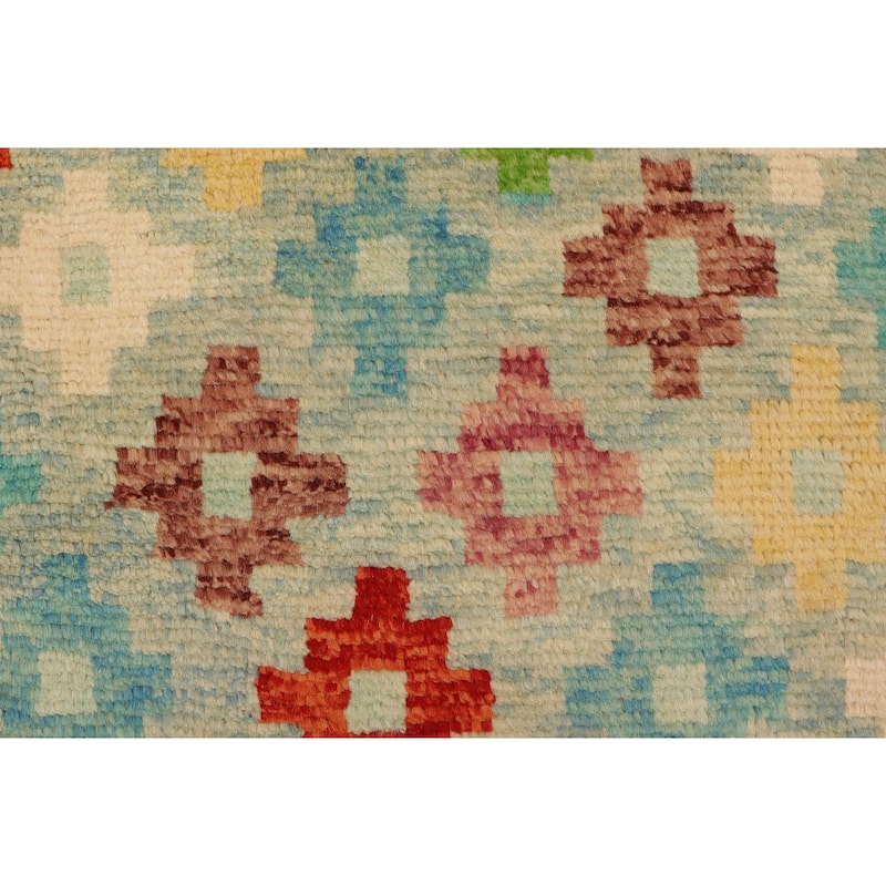 Contemporary Balochi Mcintyre Blue/Rust Hand Knotted Wool Rug - 5'1'' x 8'2''