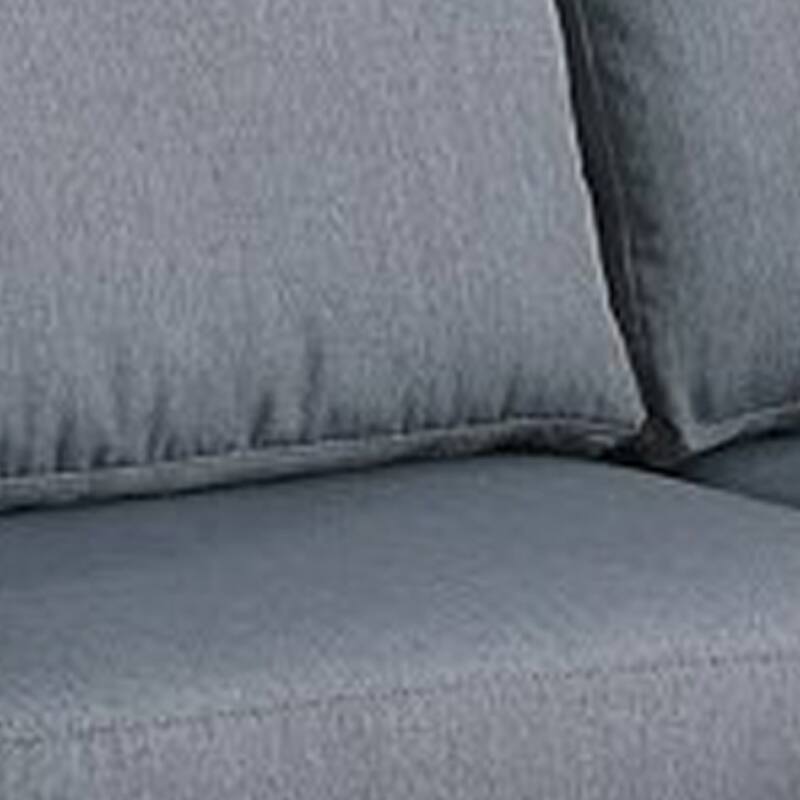 Linen Fabric 3 Pieces Sectional In Gray