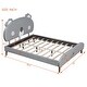 preview thumbnail 4 of 13, Upholstered platform bed with koala-shaped headboard