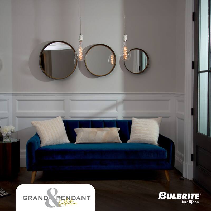 Bulbrite LED Grand Bulb and Pendant Kit of (1) 4 Watt Clear Glass 13" Pear Shaped Bulb