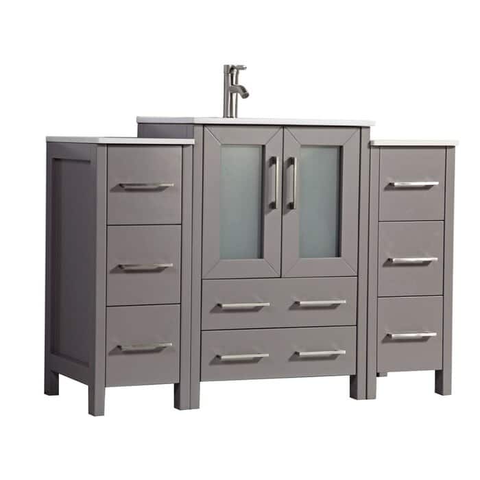 Vanity Art 48 in. Single Sink Bathroom Vanity with Top and Mirror - 48 X 18.1 X 35.8