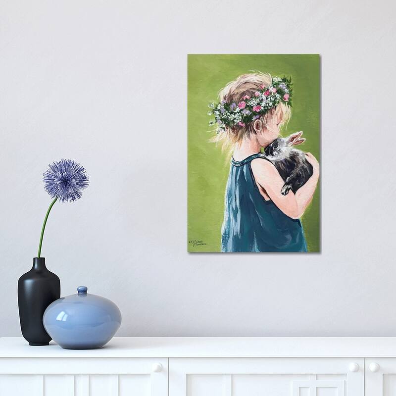 iCanvas "Girl with Bunny" by Michele Norman Canvas Print - 18x12x1.5