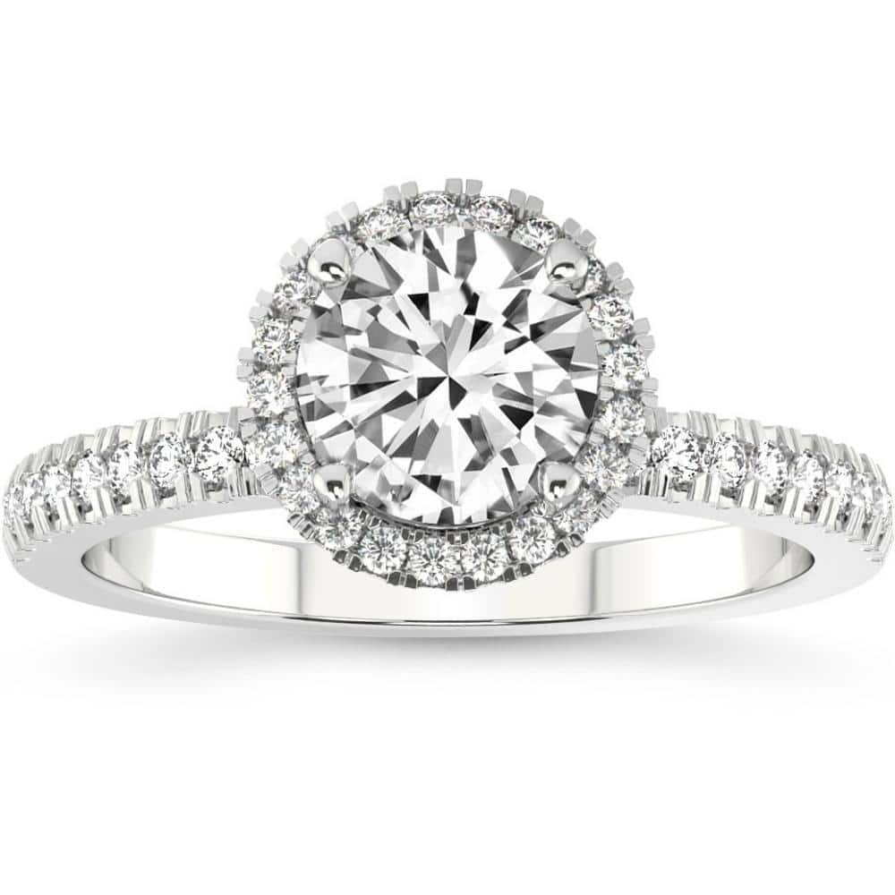 Bliss Diamond 2 3/4 Ct Diamond Halo Lab Grown Engagement Ring in White, Yellow or Rose Gold