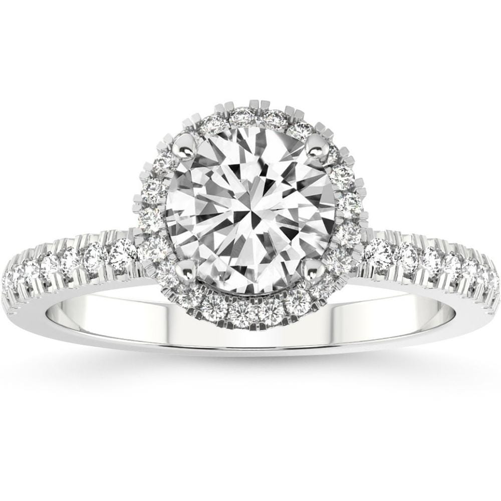Bliss Diamond 3 1/2Ct Diamond Halo Lab Grown Engagement Ring in White, Yellow or Rose Gold