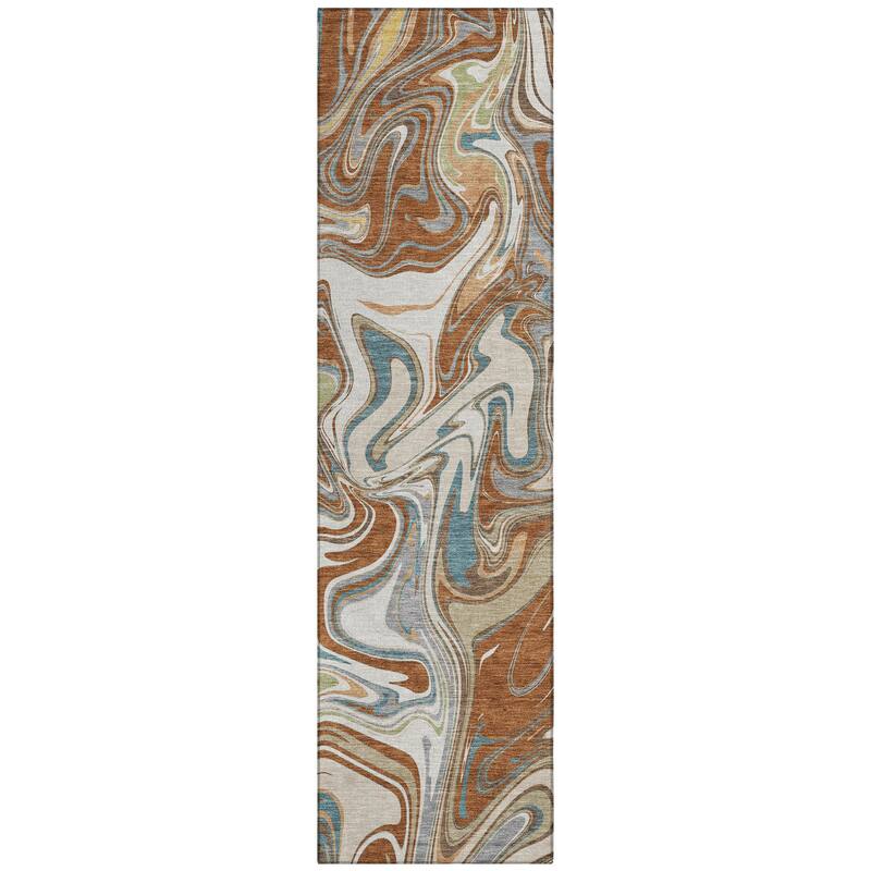 Machine Washable Indoor/ Outdoor Contemproary Fusion Chantille Rug