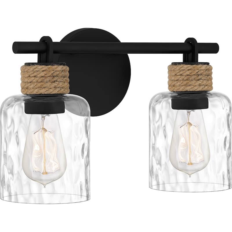 Baltic 2-Light Matte Black Vanity Light