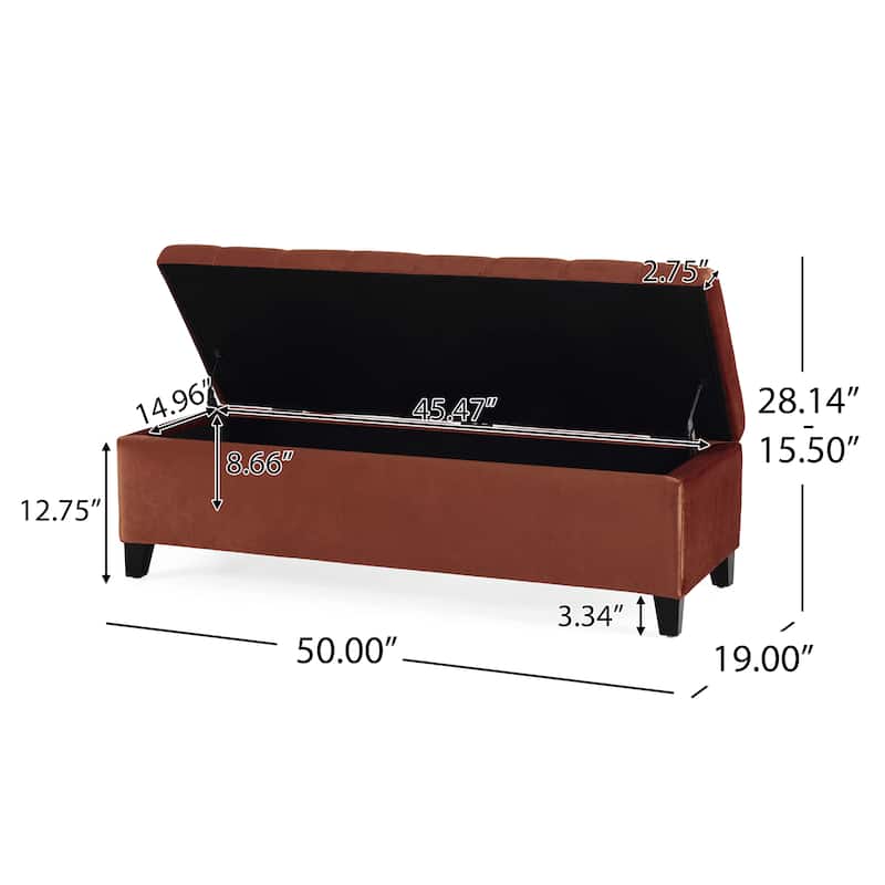 Storage Ottoman,Rectangular Ottoman Bench,Upholstered Storage Bench,Foot Rest for Living Room, Entryway and Bedroom,