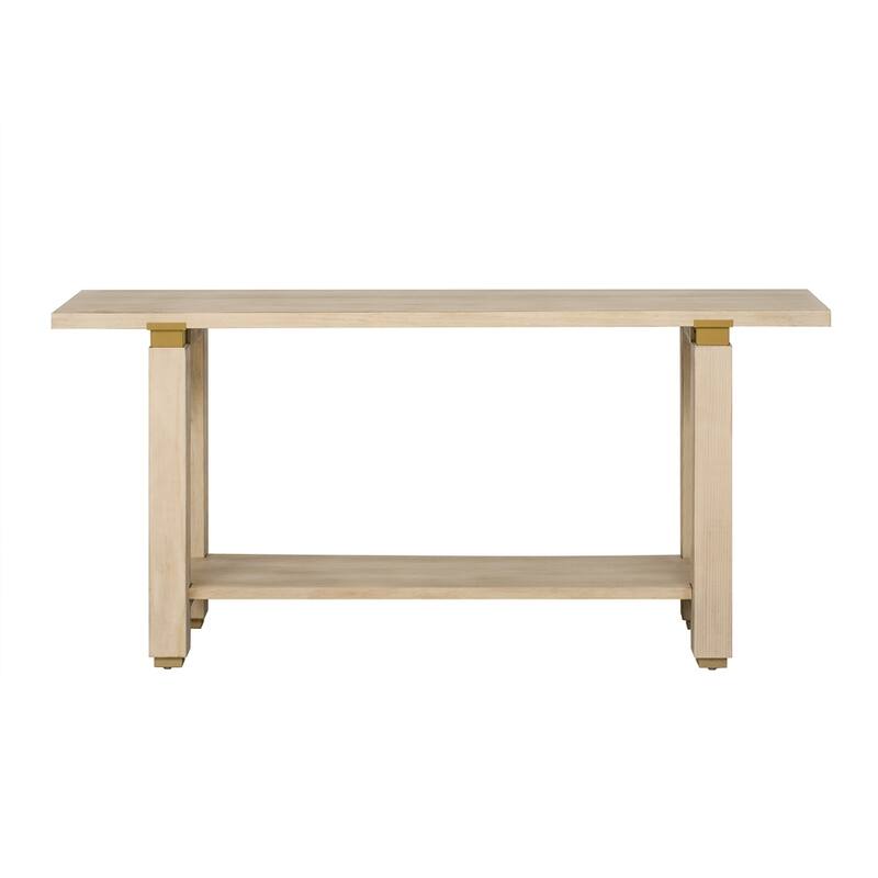Solid Wood Entryway Sofa Table Console Table with Shelf