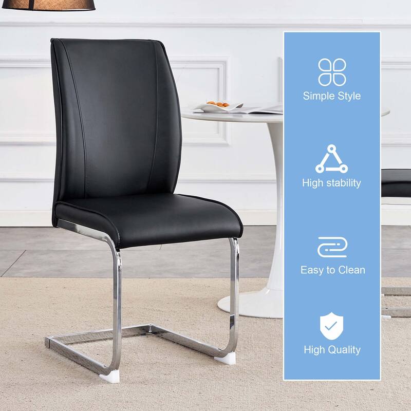 Set of 2 PU Material High Resilience Dining Chair