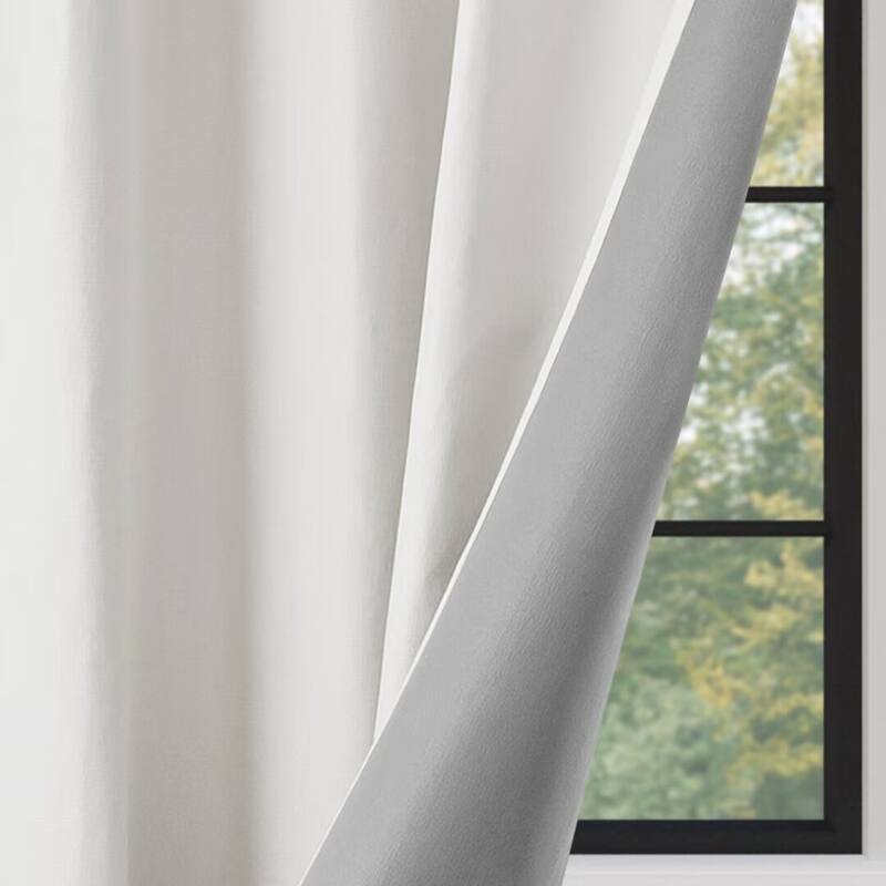 Linen Texture 100% Blackout Grommet Curtain Pair(2 panels)