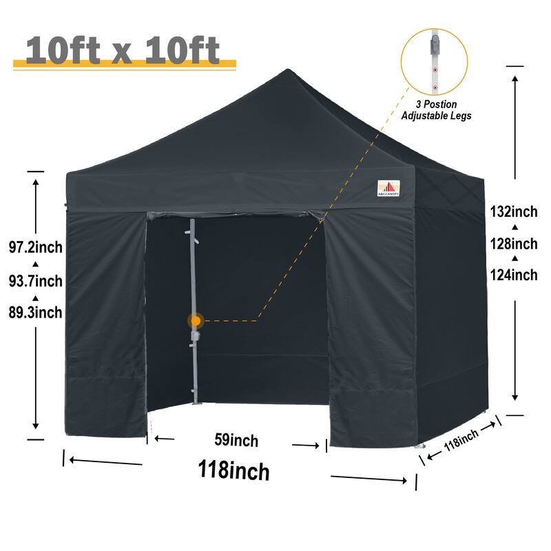 ABCCANOPY Commercial Instant Shade Metal Pop-Up Canopy - 10ftx10ft