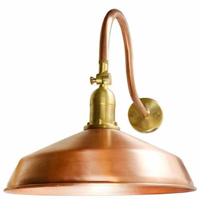 LED Outdoor Raw Copper Gooseneck Barn Light