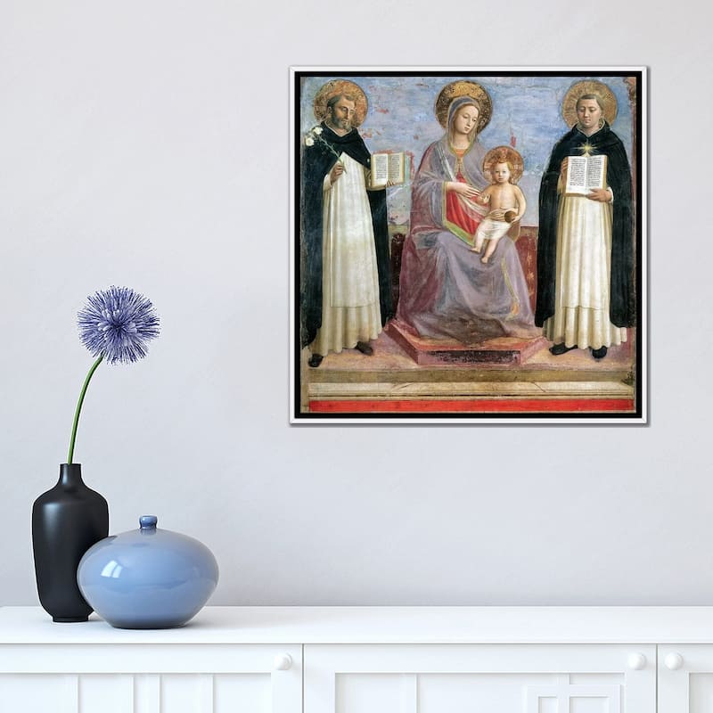 iCanvas "The Virgin And Child With St. Dominic And St. Thomas Aquinas, 1424-30" by Fra Angelico Framed Canvas Print